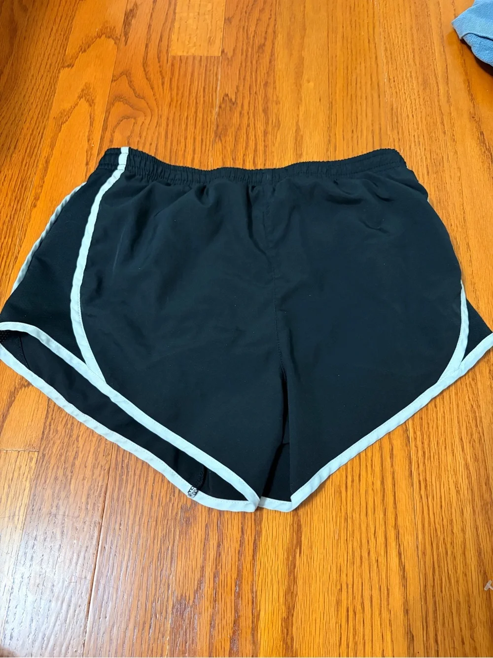Nike Black Women's Athletic Dolphin Shorts with White Piping